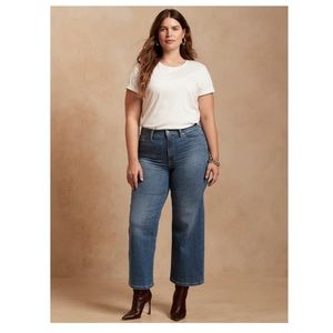 Banana Republic High-Rise Slim Wide-Leg Cropped Jean